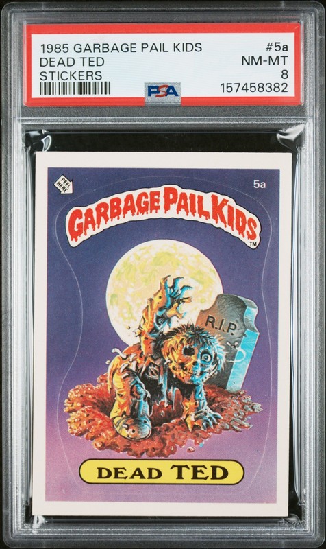 1985 GARBAGE PAIL KIDS STICKERS #5A DEAD TED PSA 8