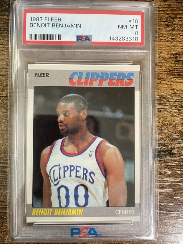 🏀 1987 Fleer Benoit Benjamin #10 PSA 8 NM-MT | Classic Vintage NBA Card 🏀