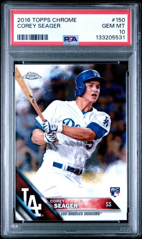 2016 TOPPS CHROME #150 COREY SEAGER ROOKIE RC PSA 10