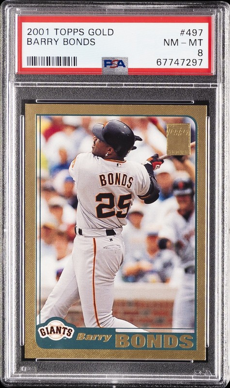 2001 TOPPS GOLD #497 BARRY BONDS 478/2001 PSA 8