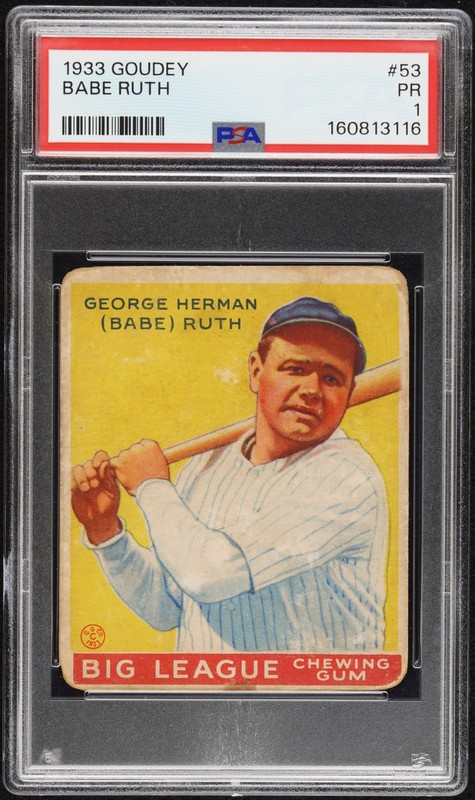 1933 GOUDEY #53 BABE RUTH PSA 1
