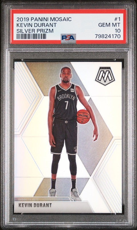 2019 PANINI MOSAIC SILVER PRIZM #1 KEVIN DURANT PSA 10