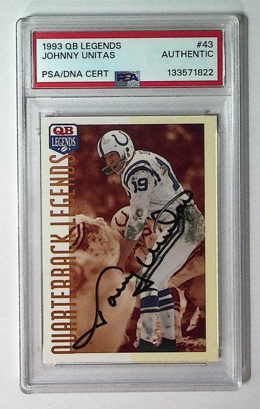 1993 QB Legends Johnny Unitas #43 Colts PSA Authentic AUTO