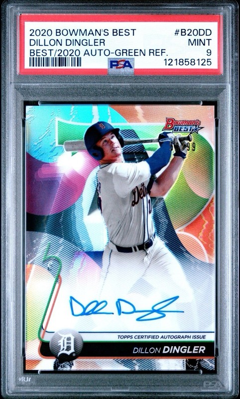 Dillon Dingler 2020 Bowmans Best #B20BD Best Of 2020 Green Autograph PSA 9 58/99