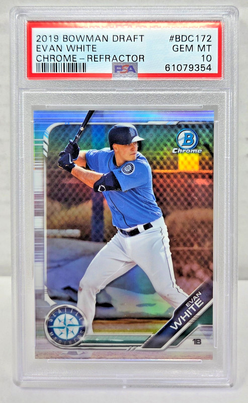 2019 Bowman Chrome Refractor EVAN WHITE Rookie Card RC PSA 10 Gem Mint
