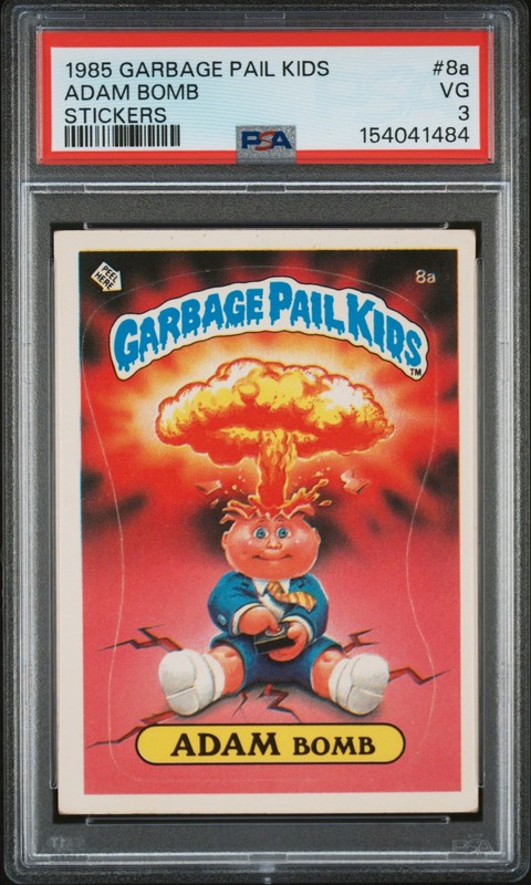 1985 GARBAGE PAIL KIDS STICKERS #8A ADAM BOMB PSA 3
