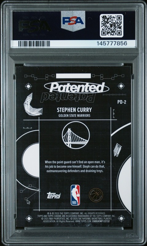 2025 TOPPS CHROME PATENTED #PD-2 STEPHEN CURRY PSA 9 view 2