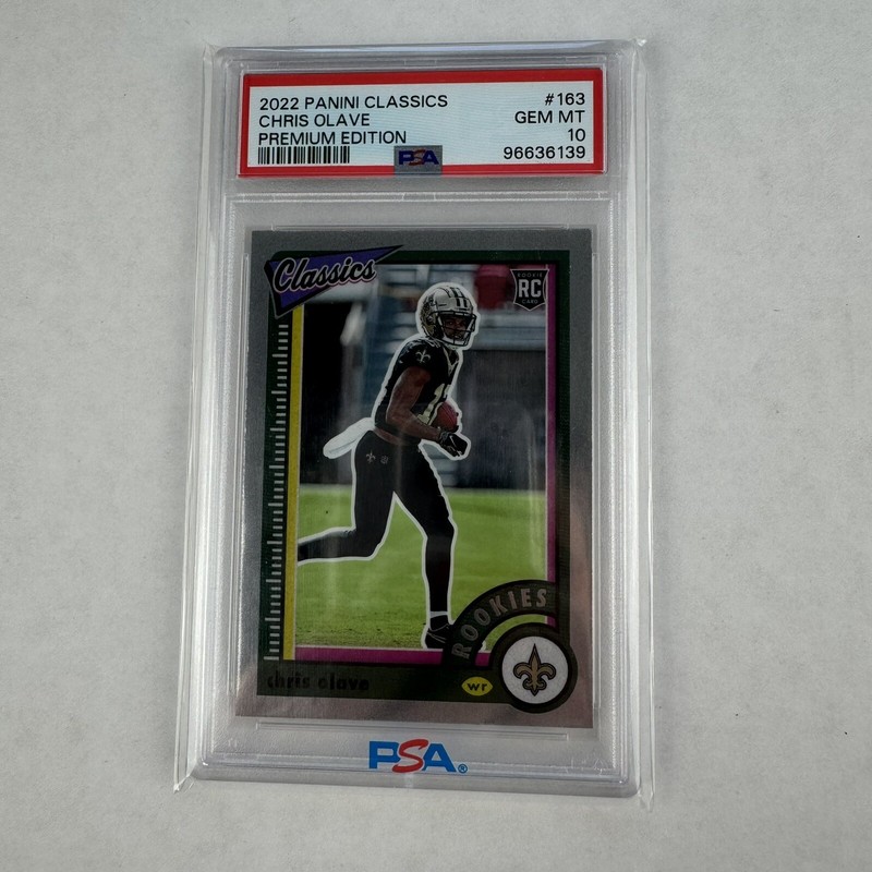 Chris Olave 2022 Panini Classics Premium Edition PSA Gem Mint 10 RC Rookie #163
