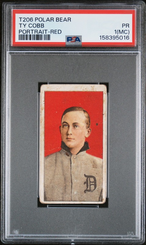 1909-11 T206 POLAR BEAR PORTRAIT-RED TY COBB PSA 1