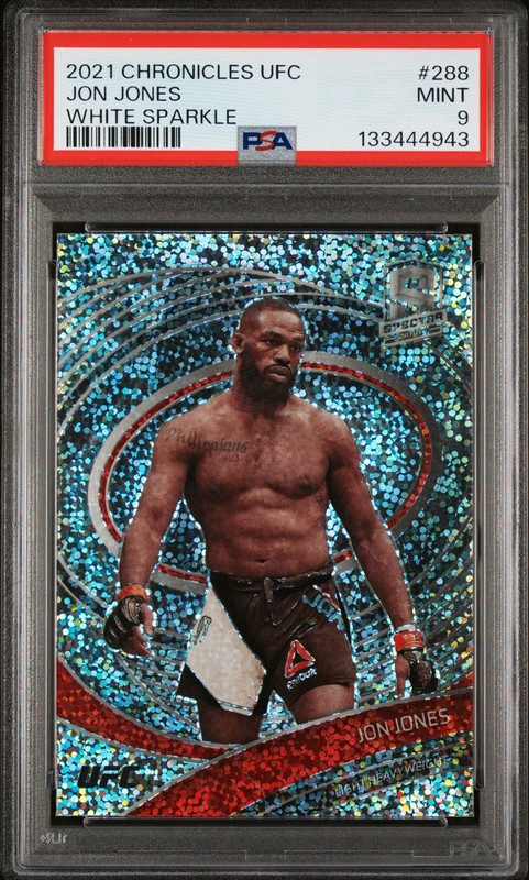 2021 PANINI CHRONICLES UFC WHITE SPARKLE #288 JON JONES PSA 9