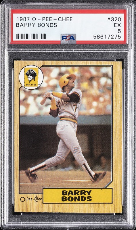 1987 O-PEE-CHEE #320 BARRY BONDS ROOKIE RC PSA 5 view 1