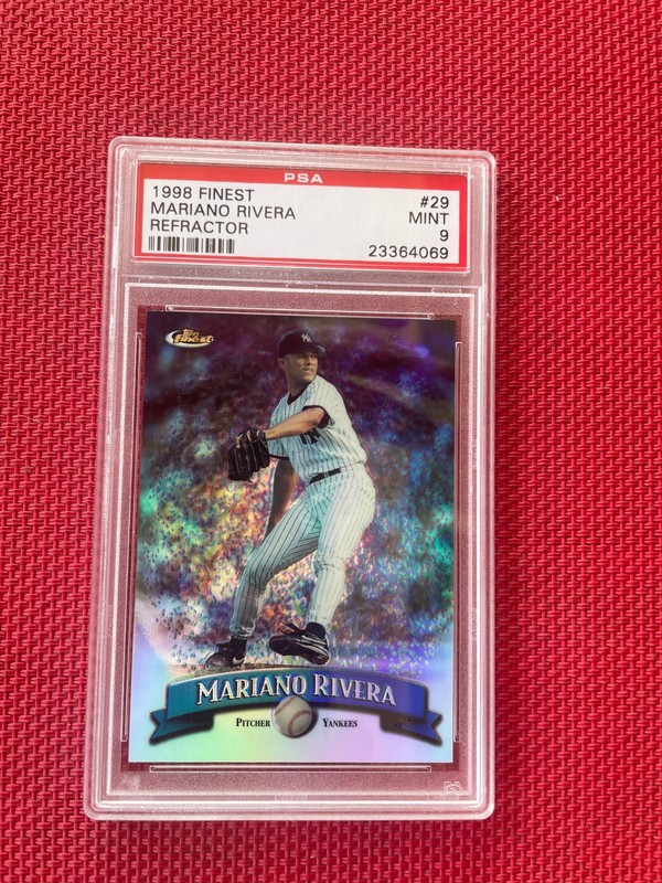 1998 Topps Finest Chrome Refractor Mariano Rivera PSA 9 view 2