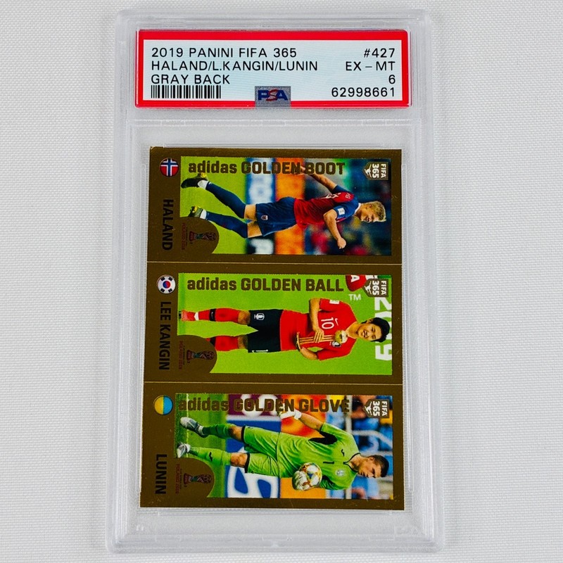 2019 Panini Fifa 365 Erling Haaland Lee Kangin Lunin #427 Gray Back PSA 6