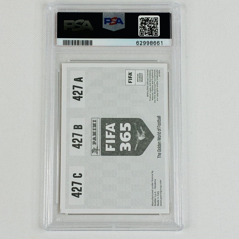 2019 Panini Fifa 365 Erling Haaland Lee Kangin Lunin #427 Gray Back PSA 6 view 2