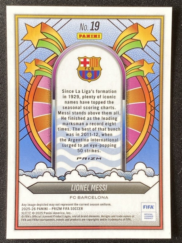 Lionel Messi 2025-26 Panini Prizm FIFA Groovy SSP #19 view 2
