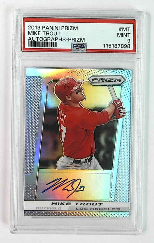 2013 Panini Prizm Mike Trout #MT Silver Prizm AUTO /25 PSA 9