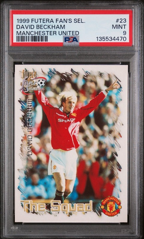 DAVID BECKHAM 1999 Futera Soccer Card MANCHESTER UNITED #23 PSA 9 POP 5 RARE