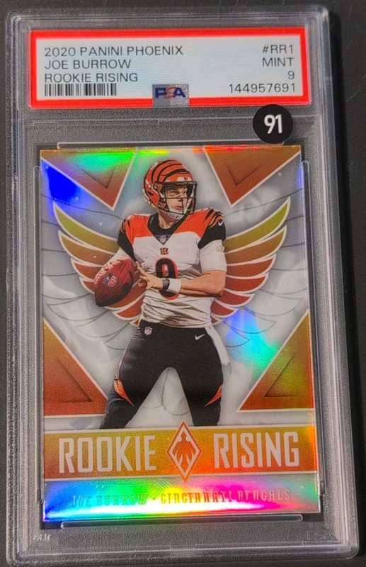 Panini 2020 Phoenix Joe Burrow Rookie Rising RC #RR-1 Bengals PSA 9