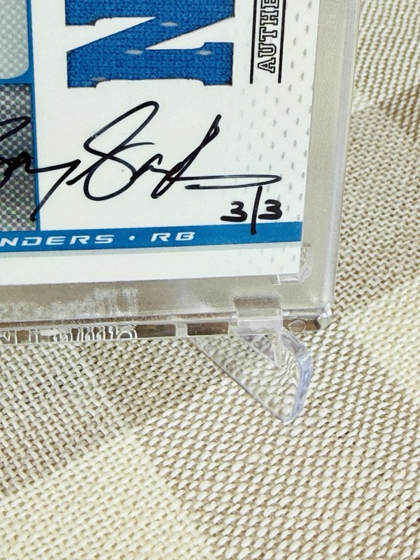 2016 PANINI HONORS Barry Sanders RARE Game Used Patch on Card Auto /3 Sealed view 2