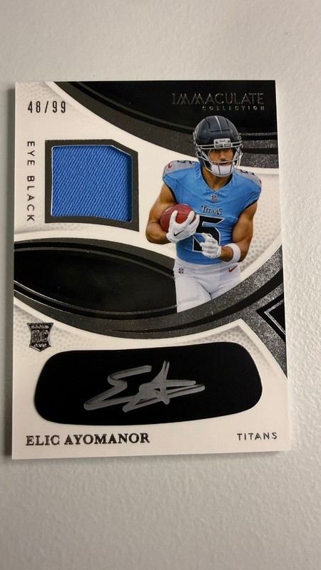 2025 Immaculate #REBH-EAR Elic Ayomanor rc auto eye black jersey #-99