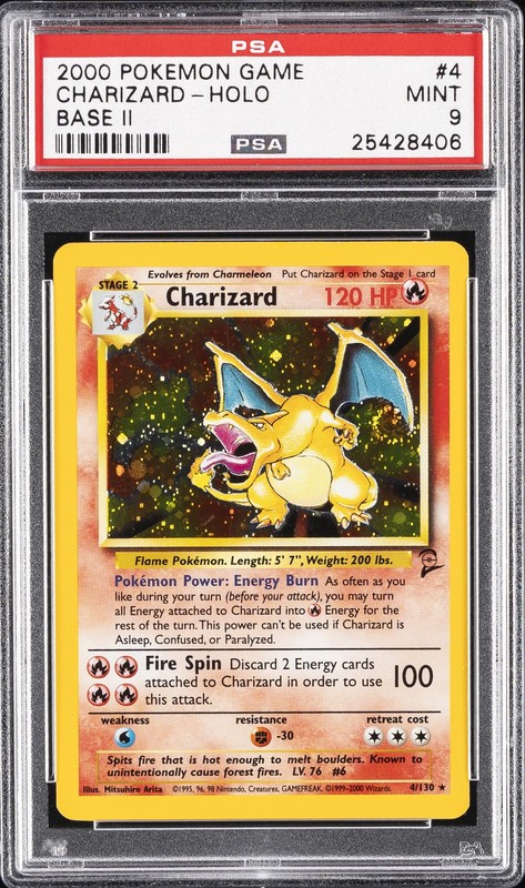 2000 POKEMON GAME BASE II #4 CHARIZARD-HOLO PSA 9