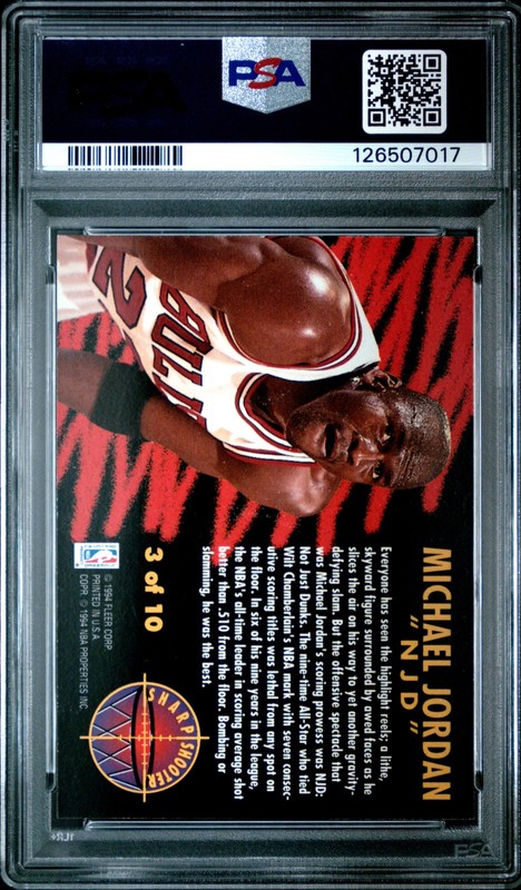 1993 FLEER SHARPSHOOTER #3 MICHAEL JORDAN PSA 8 view 2