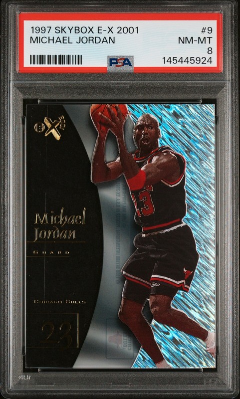 1997 SKYBOX E-X2001 #9 MICHAEL JORDAN PSA 8