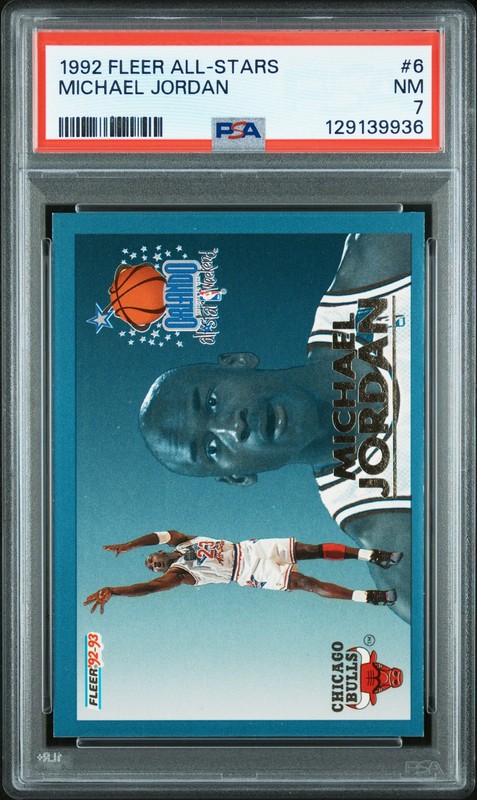 1992 FLEER ALL-STARS #6 MICHAEL JORDAN PSA 7