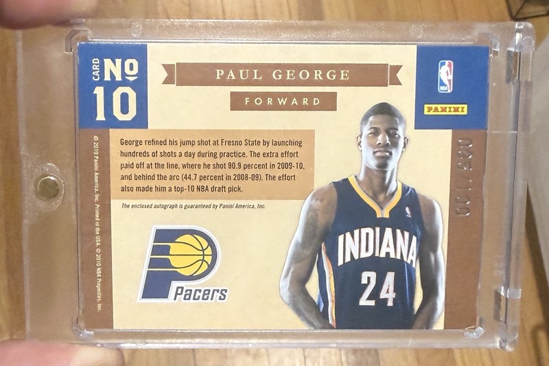 2010-11 Panini Timeless Treasures Paul George Rookie Patch Auto NBA Logo /100 💎 view 2