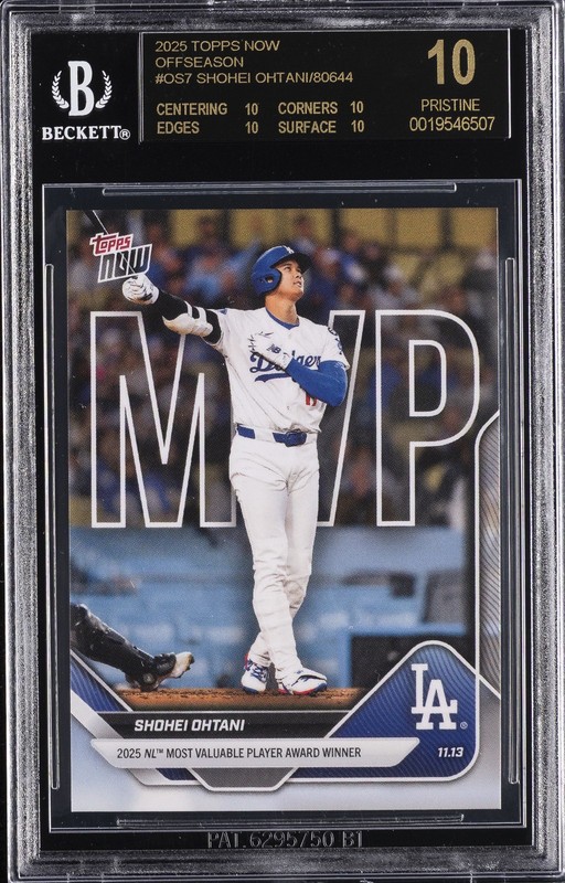 2025 TOPPS NOW OFFSEASON #OS7 SHOHEI OHTANI BGS 10 BLACK LABEL