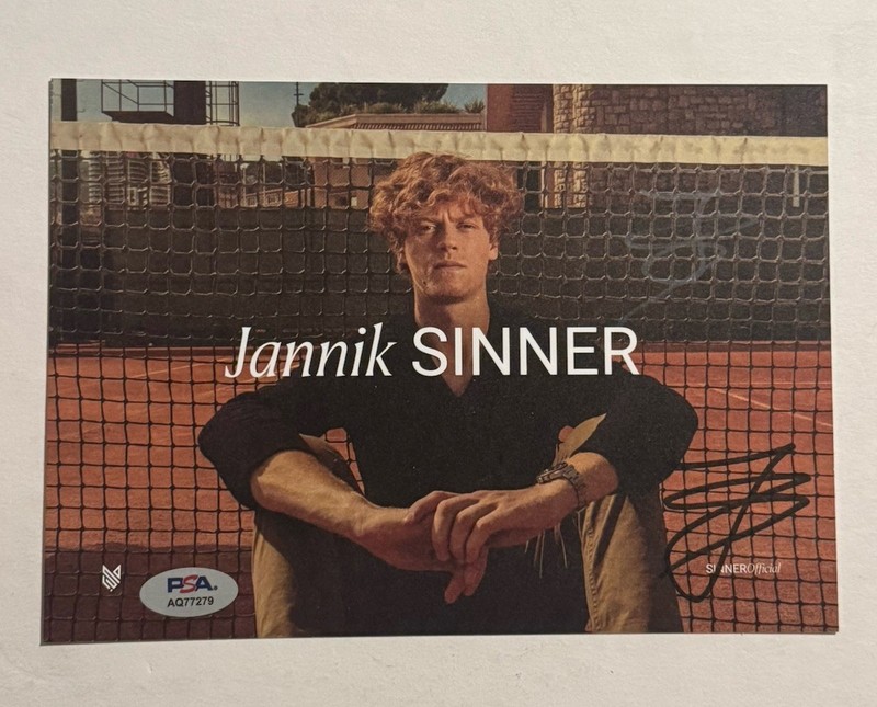 JANNIK SINNER SIGNED 5x7 PLAYERS CARD AUTOGRAPHED TENNIS STAR RARE PSA COA
