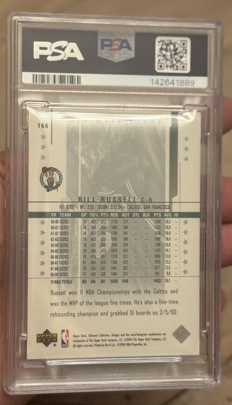 2003 Ultimate Collection Bill Russell #166 /500 PSA 8 💎 Pop 1 #’d 500/500 view 2