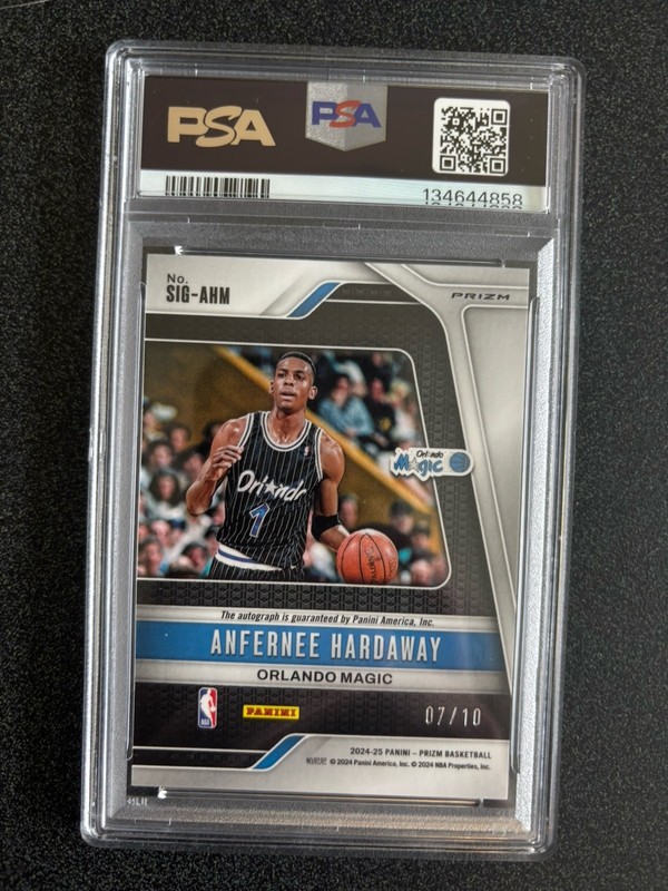 ANFERNEE PENNY HARDAWAY 2024 PRIZM GOLD REFRACTOR MAGIC AUTO /10 PSA 9 view 2