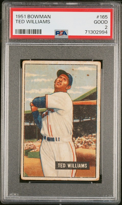 1951 BOWMAN #165 TED WILLIAMS PSA 2