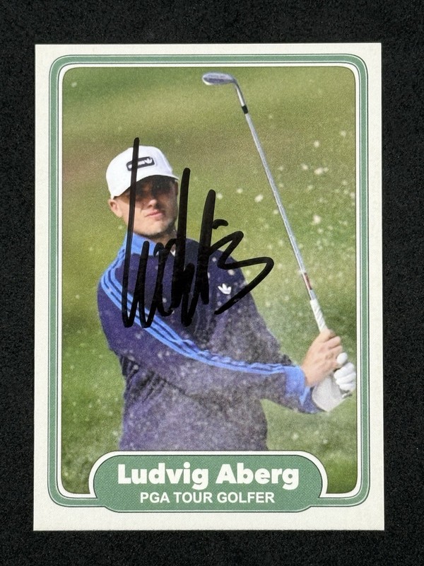 Ludvig Aberg Signed Autographed Custom Golf Card PGA Tour RC Auto Masters