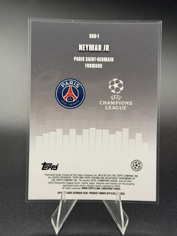Neymar Jr 2025-26 Topps Chrome UEFA UCC Silenced Refractor #SHH1 view 2