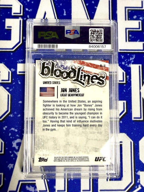 Jon Jones 2012 UFC Topps Finest Bloodlines PSA 10 POP 7 UFC HOF GRAIL 🔥 view 2