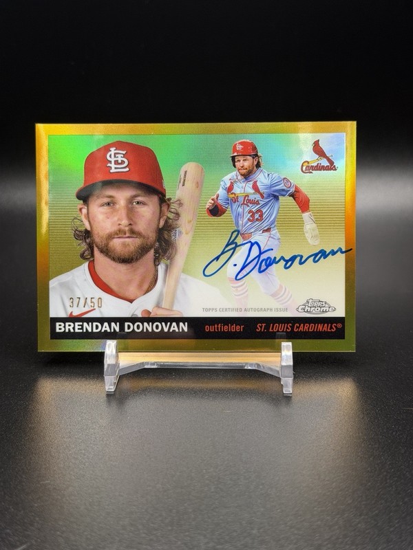 2025 Topps Chrome Platinum Brendan Donovan Gold Auto /50 Cardinals CPA-BD view 1