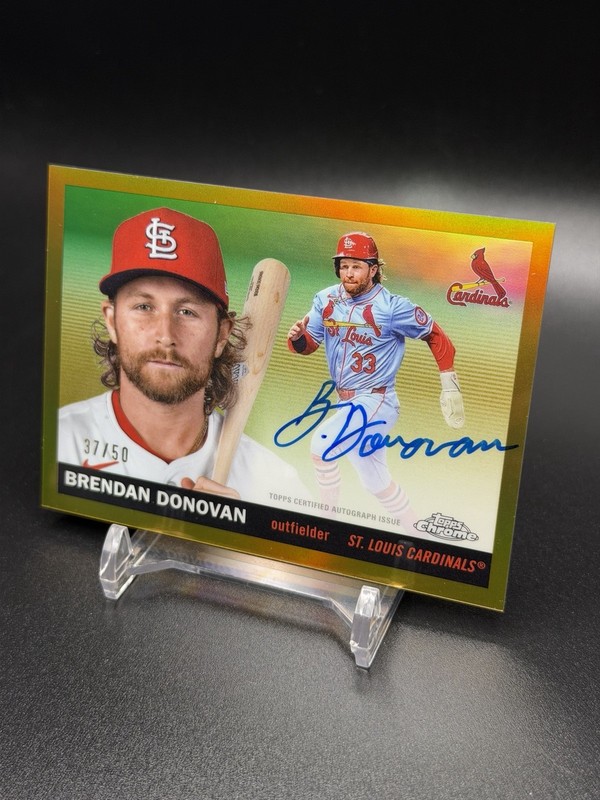 2025 Topps Chrome Platinum Brendan Donovan Gold Auto /50 Cardinals CPA-BD view 2