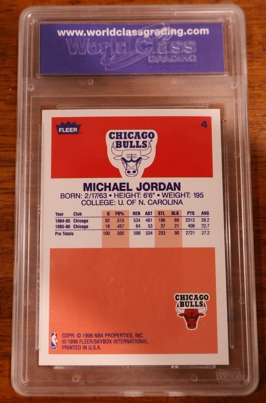 Michael Jordan Fleer Rookie #4 1996-97 Decade of Excellence GEM Mint 10 view 2