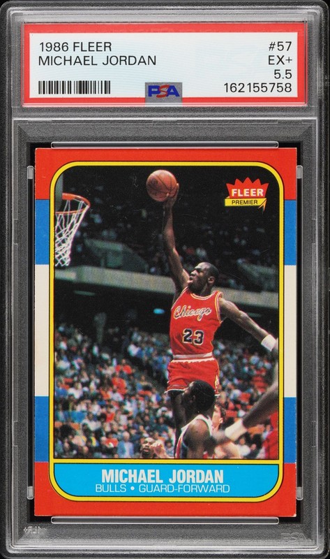 1986 FLEER #57 MICHAEL JORDAN ROOKIE RC PSA 5.5