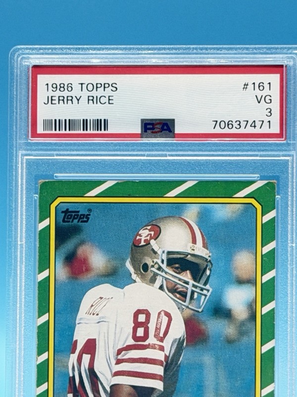 Vintage 1986 TOPPS #161 JERRY RICE ROOKIE RC PSA 3 - Goat 🐐 SF 49ers view 2