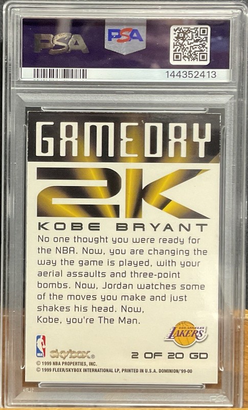 🔥1999 SKYBOX DOMINION GAME DAY 2K #2 KOBE BRYANT PSA 8🔥 view 2