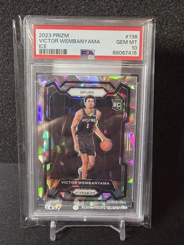 2023-24 Panini Prizm Victor Wembanyama Ice Prizm #136 RC PSA 10 - Spurs Rookie🔥