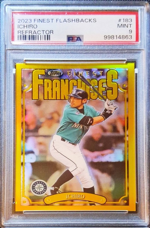 2023 Topps Finest Flashbacks SP Ichiro Suzuki #183 Refractor PSA 9 POP 2 