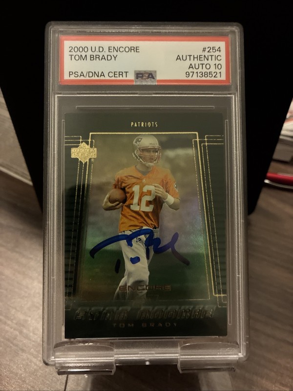 2000 Upper Deck Encore - Star Rookie Tom Brady #254 (RC) Auto PSA Authentic Auto