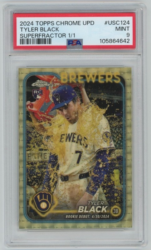 2024 Topps Chrome Update Tyler Black RC 1/1 Superfractor PSA 9 #USC124 Rookie