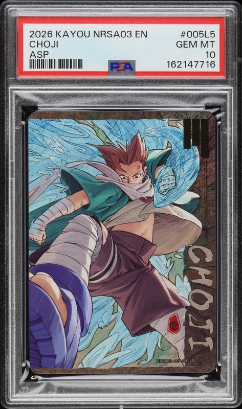 2026  KAYOU NARUTO SMRITI COLLECTIBLE #005L5 CHOJI 76/99 PSA 10