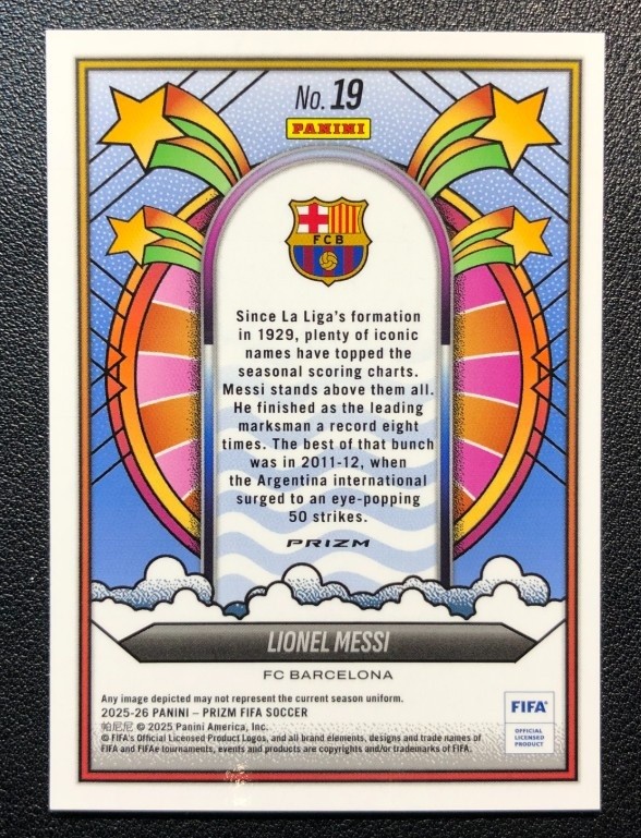 Lionel Messi 2025-26 Panini Prizm FIFA Groovy SSP #19 view 2
