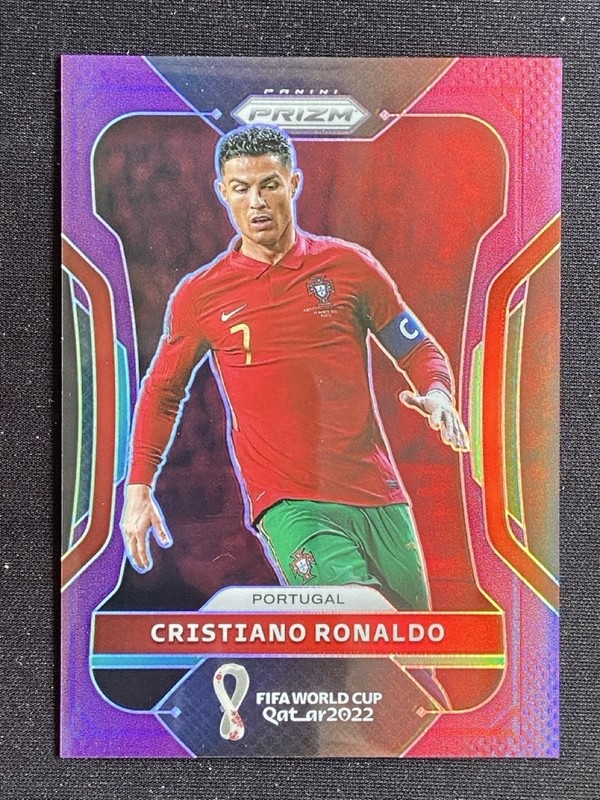 Cristiano Ronaldo 2022 Panini Prizm FIFA World Cup Qatar Prizms Purple /199 #175